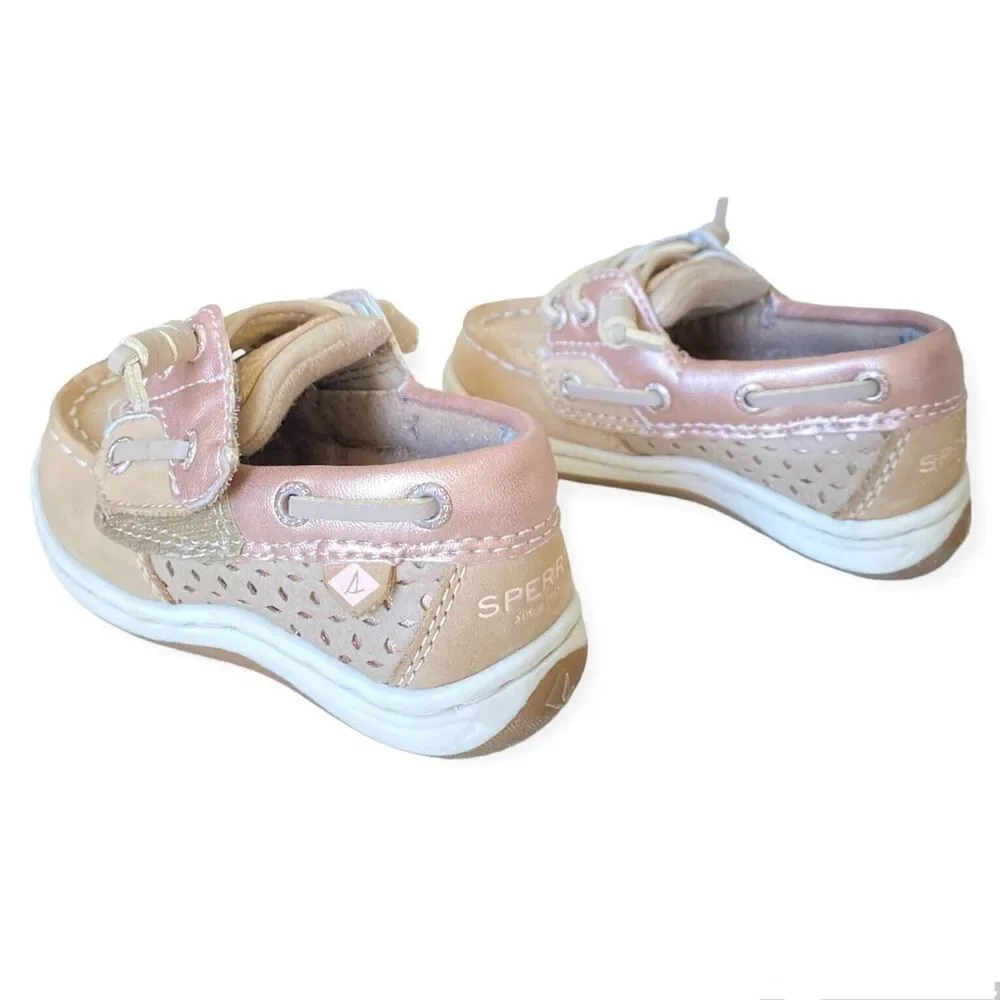 Toddler Boat Shoes Size 6 SPERRY TOP-SIDER Songfish Deck Shoes Slip On Pink Tan